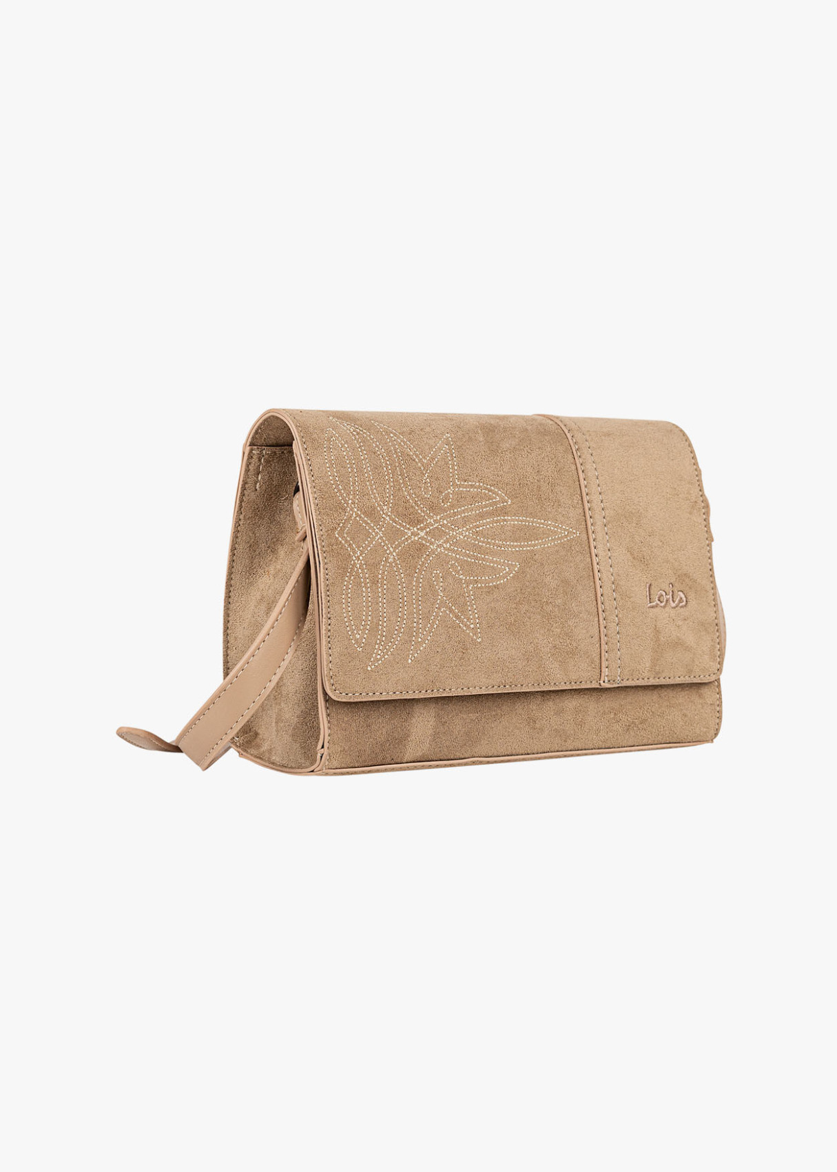 Bolso Bandolera detalle bordado beige