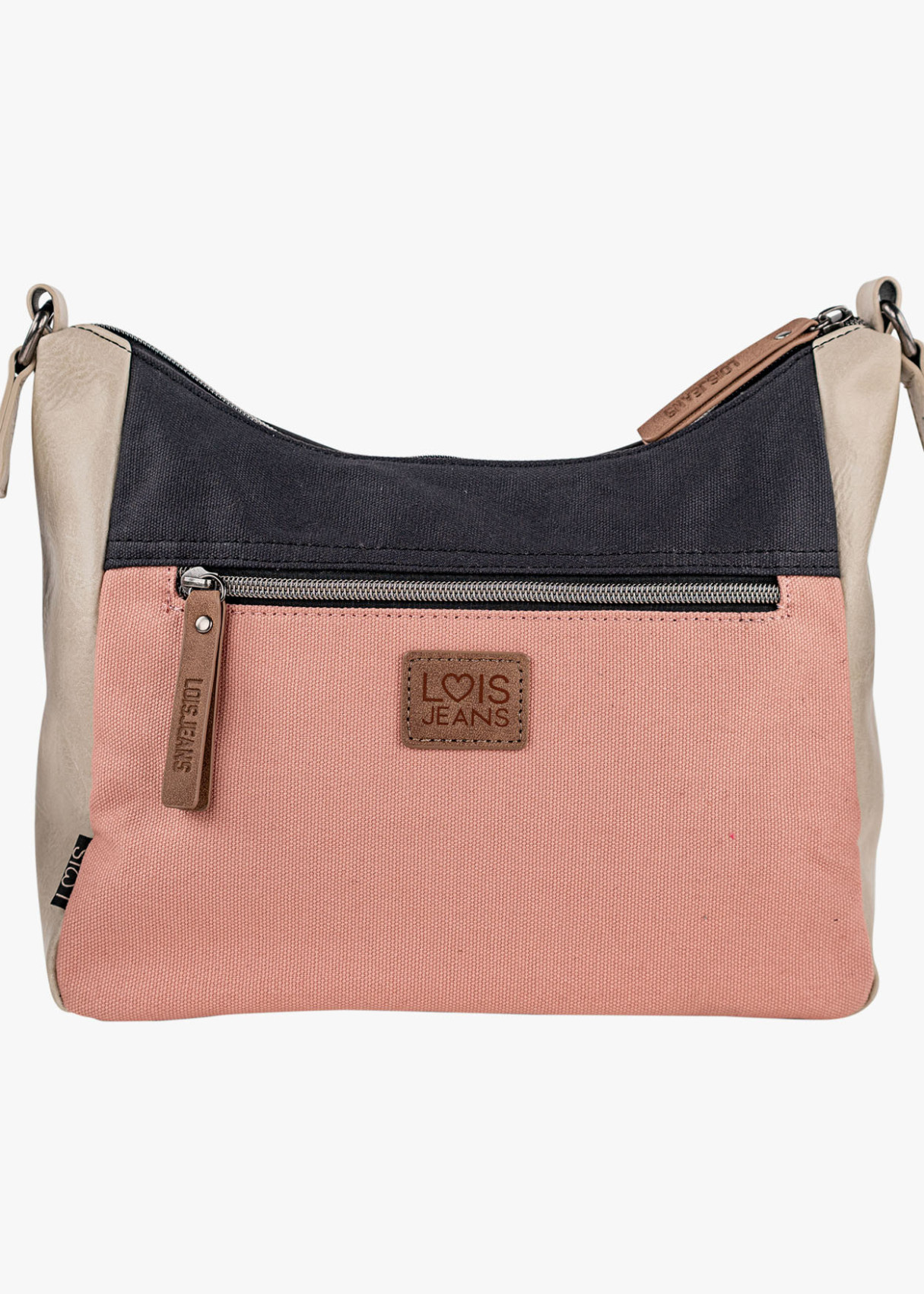 Bolso Bandolera grande lona detalle gráfico rosa