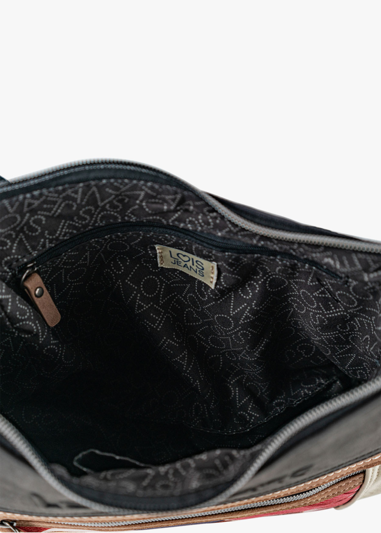 Bolso Bandolera grande lona detalle gráfico rosa