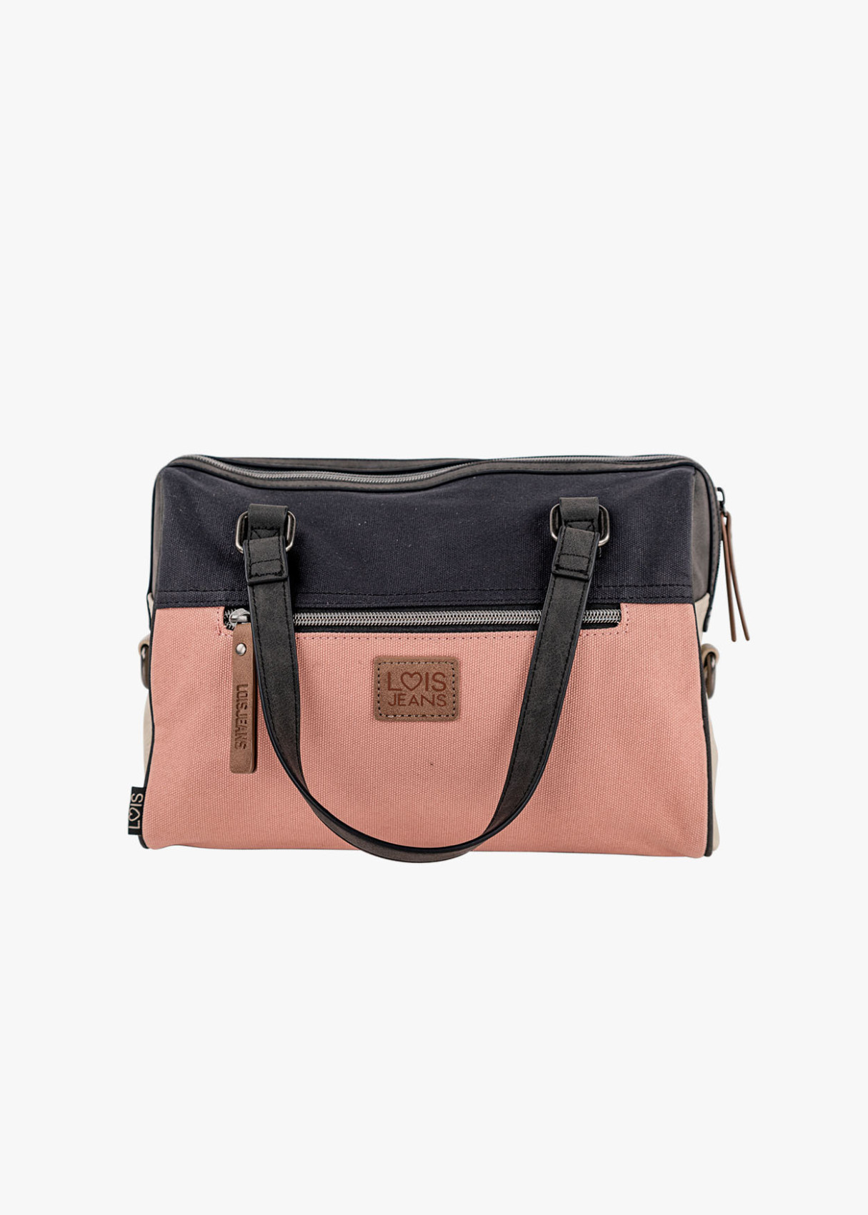 Bolso Bowling lona detalle gráfico bandolera Ajustable rosa