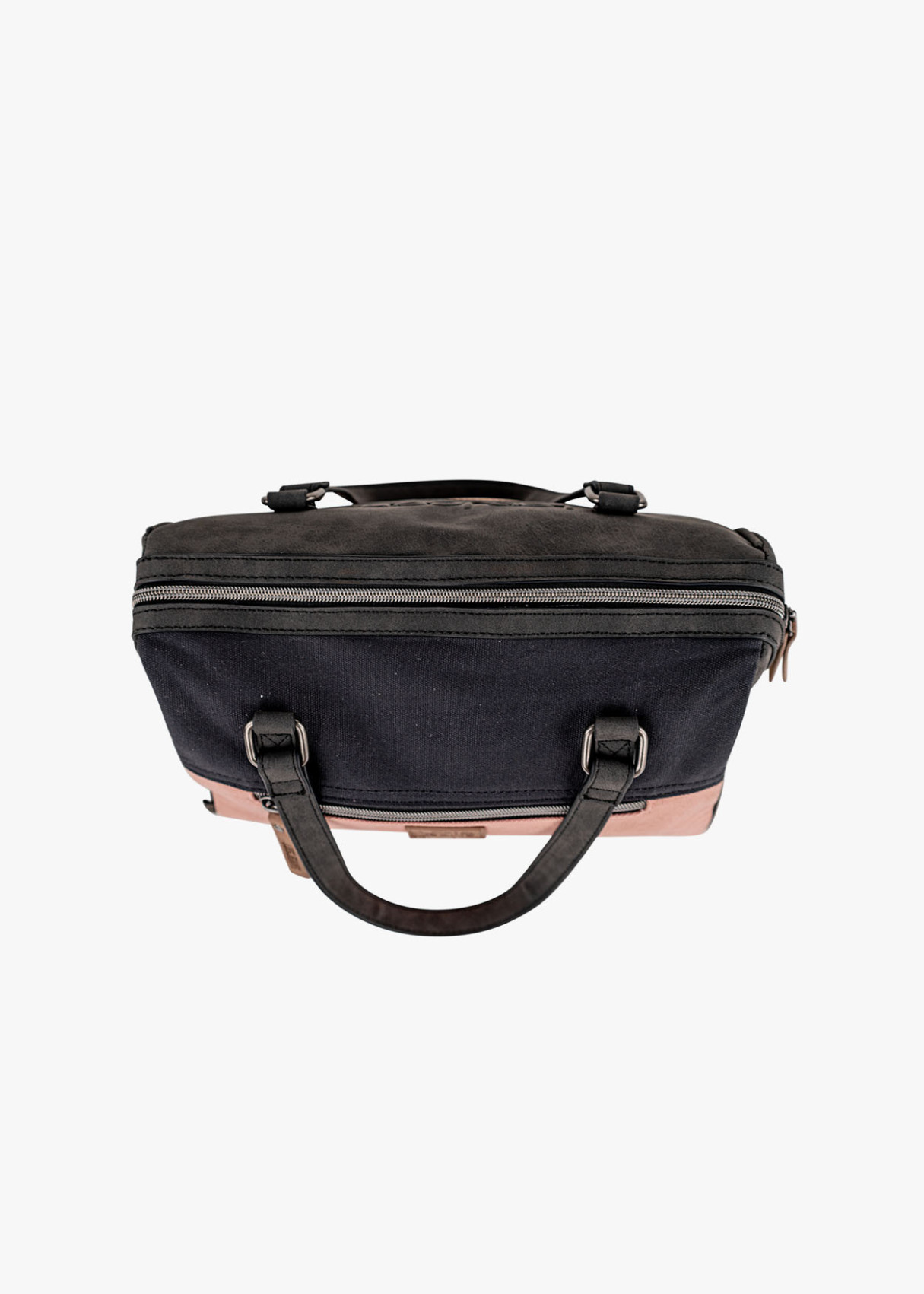 Bolso Bowling lona detalle gráfico bandolera Ajustable rosa