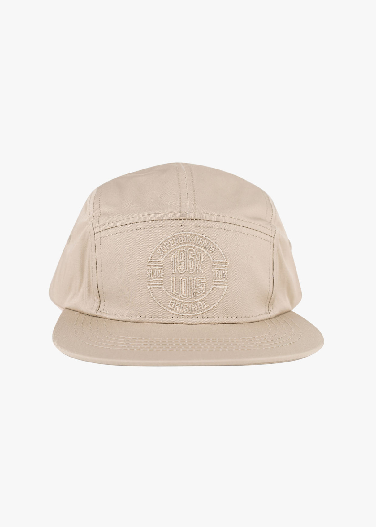 Gorra tipo béisbol visera plana beige