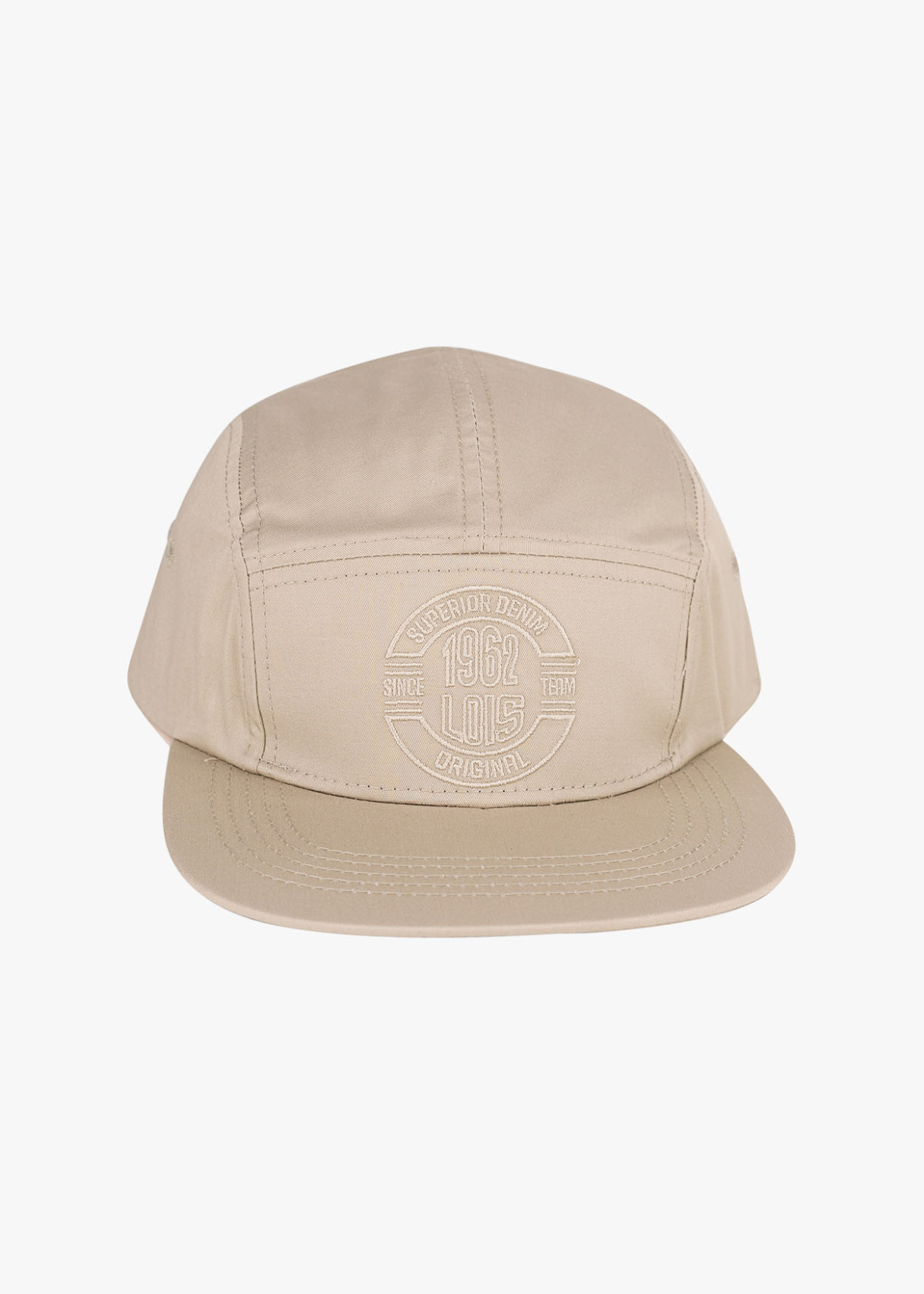 Gorra tipo béisbol visera plana beige