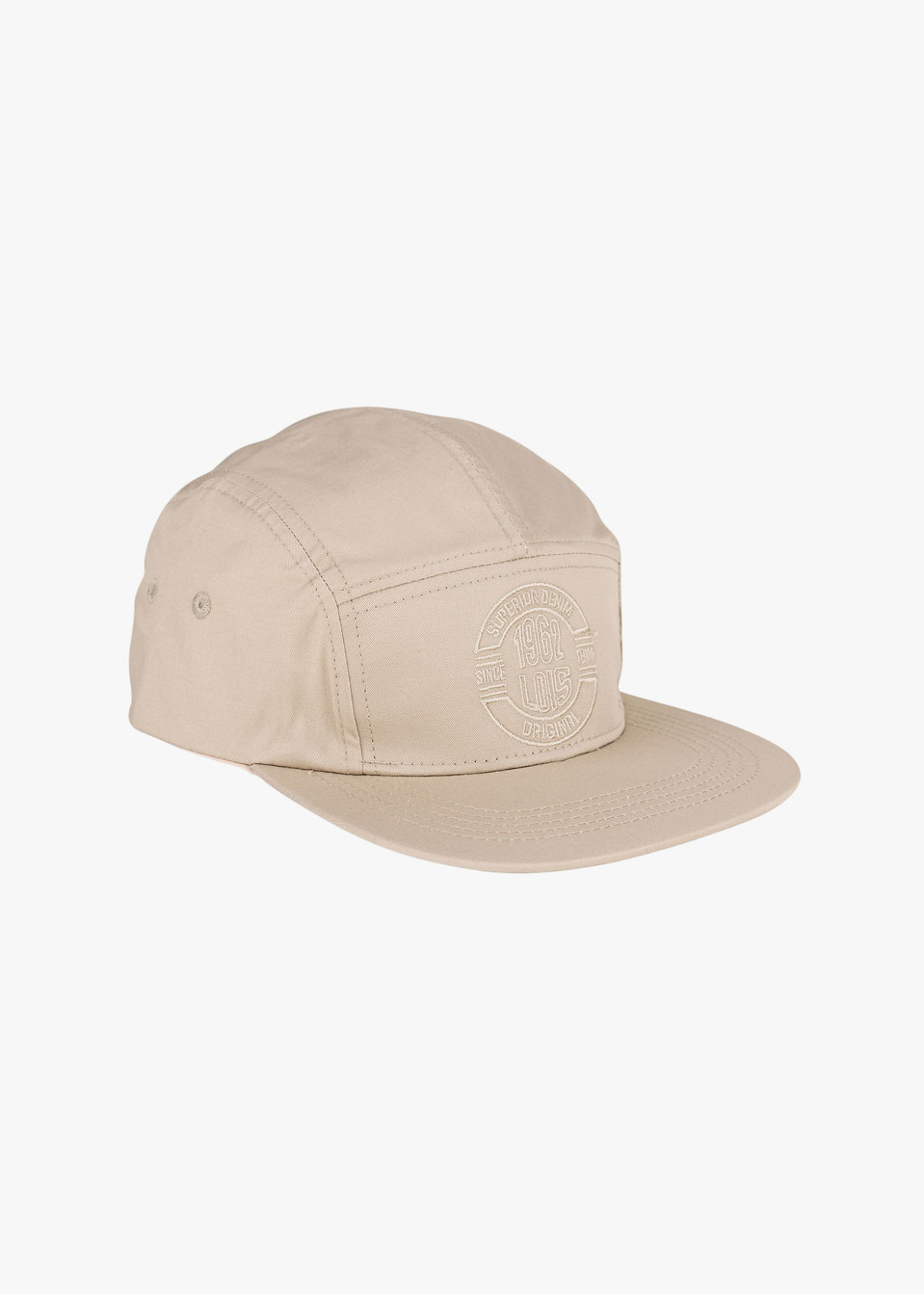 Gorra tipo béisbol visera plana beige