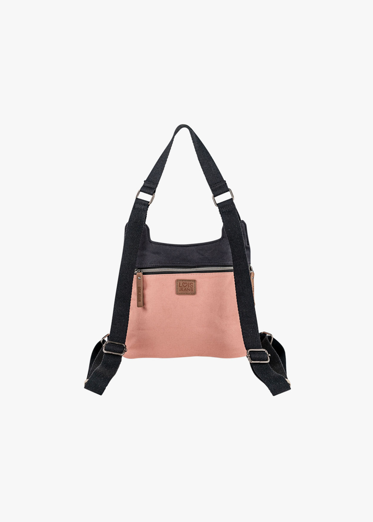 Bolso Mochila lona detalle gráfico rosa