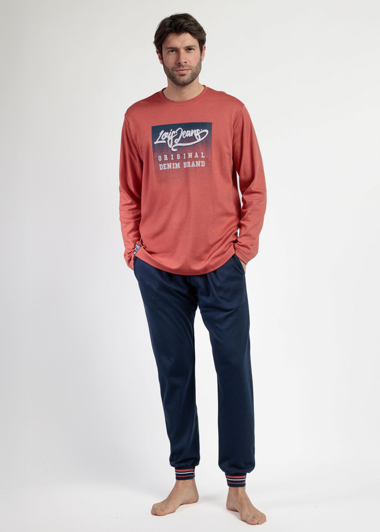 Pijama Manga Larga gráfico Rojo