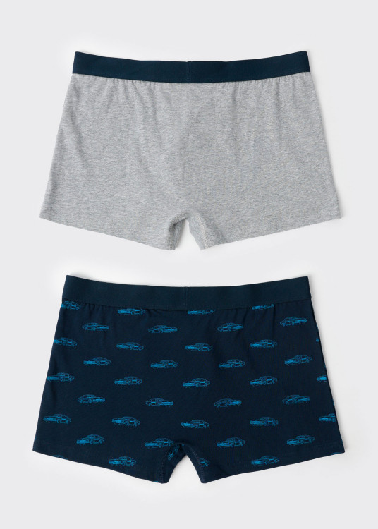 Bóxer Vintage Car (Pack de 2 unidades) Gris/Azul