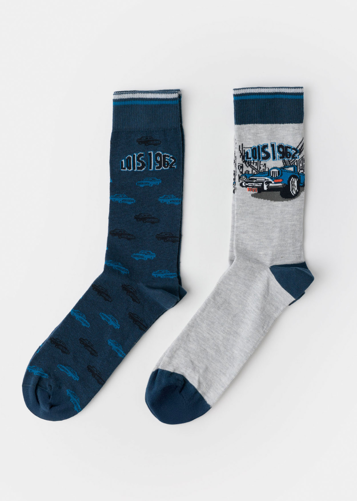 LOIS Calcetín De Caña Normal Vintage Car Para Hombre, (Caja De 6 Pares)