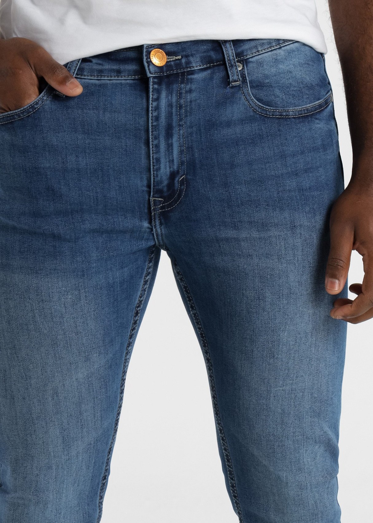 Vaqueros Lavado Medio Azul Repreve Slim Fit Tiro Medio ROBIN CAMP azul