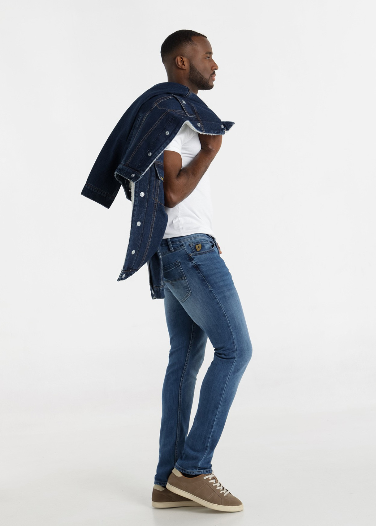 Vaqueros Lavado Medio Azul Repreve Slim Fit Tiro Medio ROBIN CAMP azul