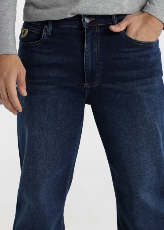 Vaqueros Terry Baggy Fit Tiro Largo azul oscuro