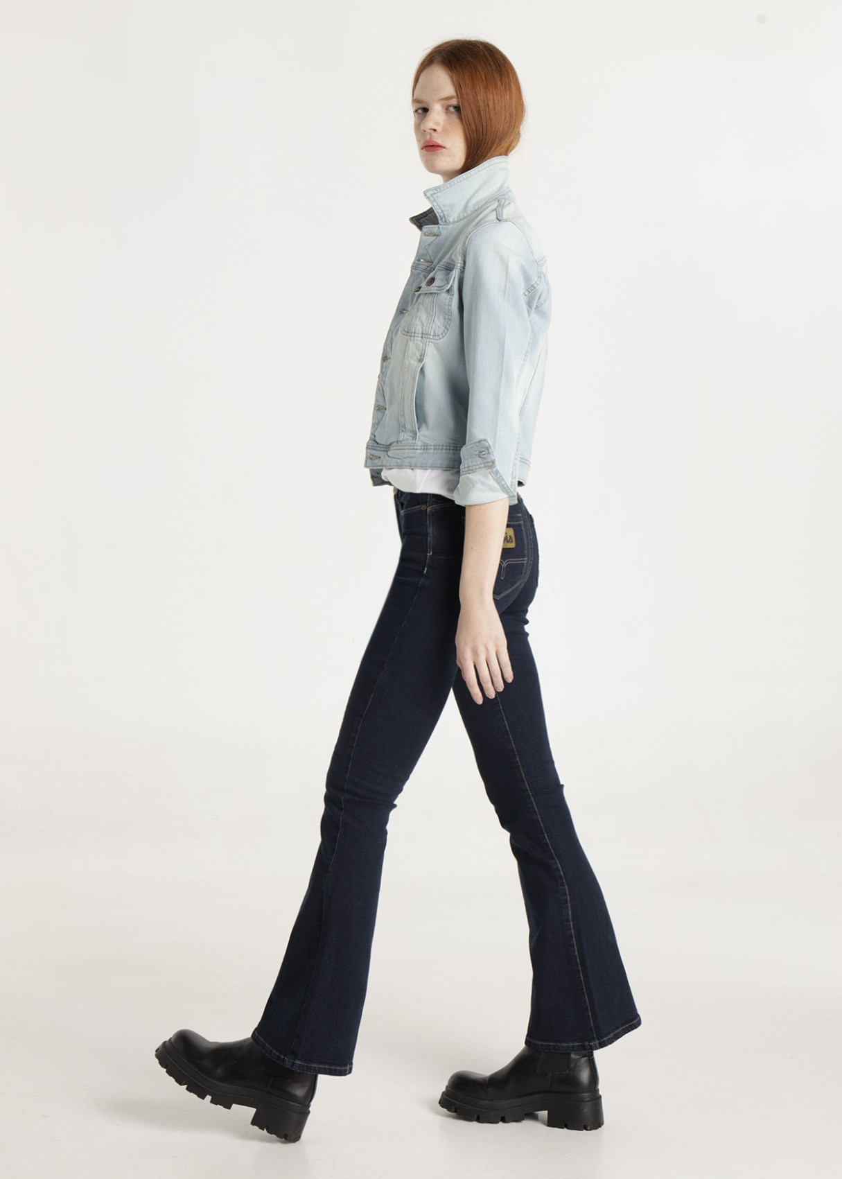 Jeans Push Up Flare Lavado Vintage Fit Tiro Bajo FLARE LUCA azul oscuro