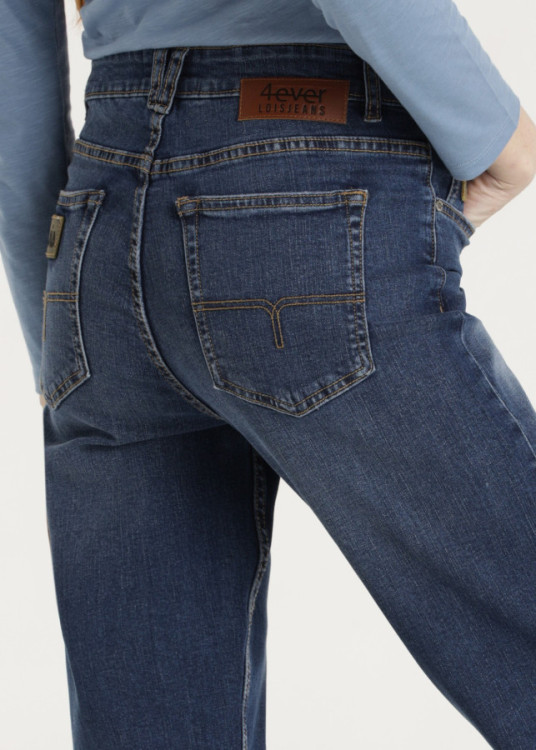 Jeans Straight Crop Fit Tiro medio SARAH CAPRI azul