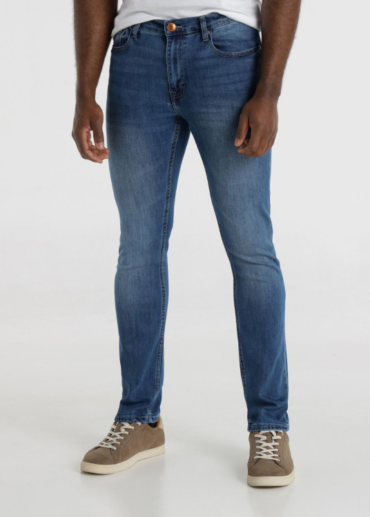 Vaqueros Lavado Medio Azul Slim Fit Tiro Medio ROBIN CAMP azul