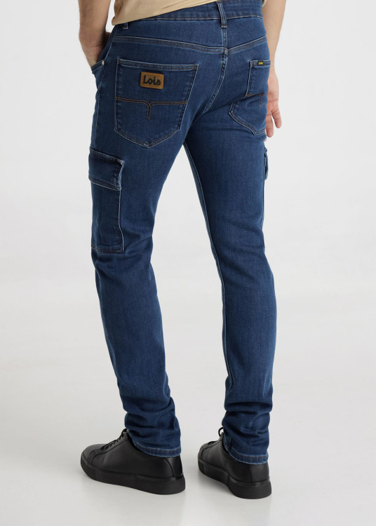 Vaquero Slim fit Cargo Tiro Medio azul oscuro
