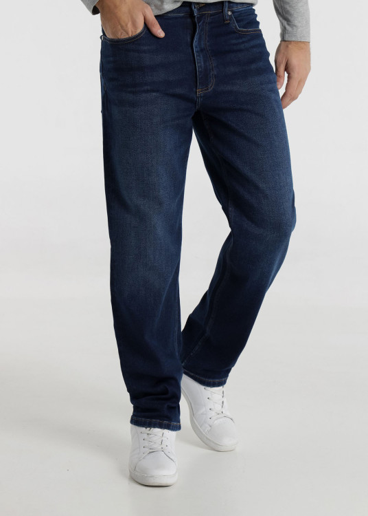 Vaqueros Terry Baggy Fit Tiro Largo azul oscuro