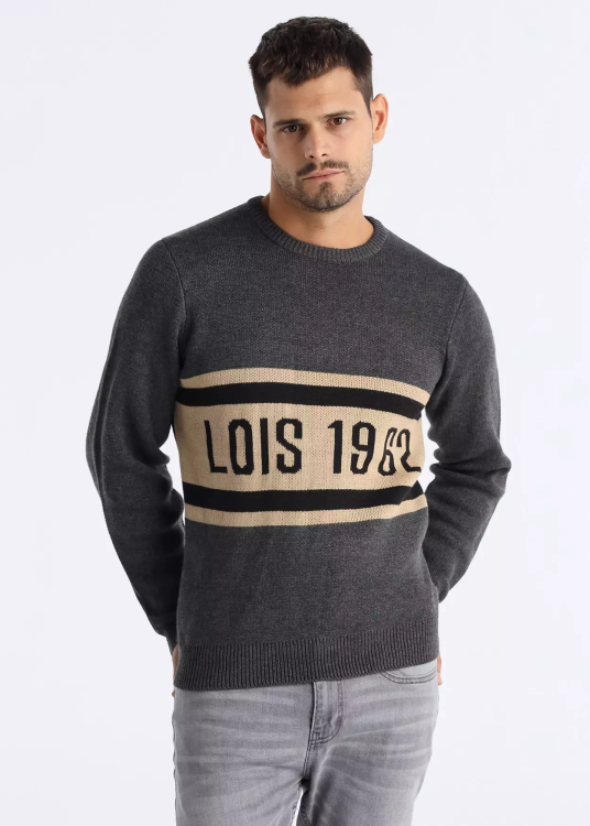 Jersey Cuello Caja Gráfica 1962 gris