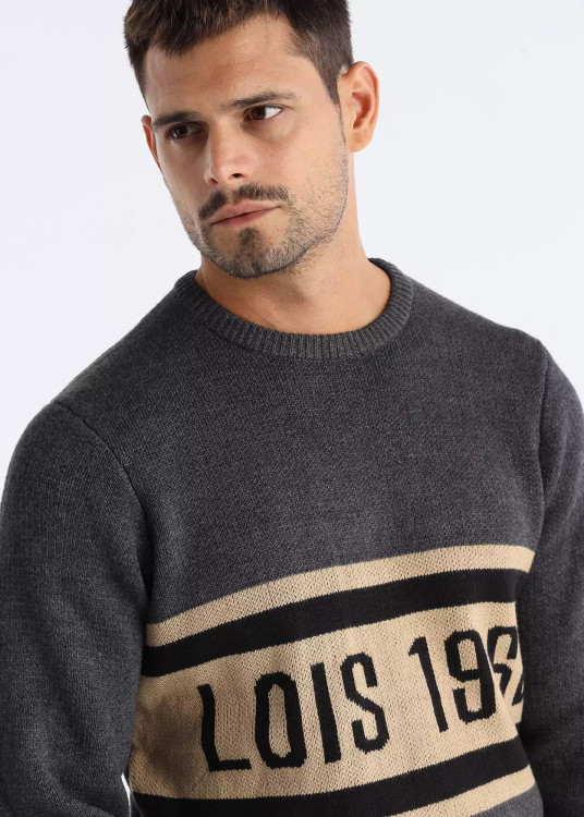 Jersey Cuello Caja Gráfica 1962 gris