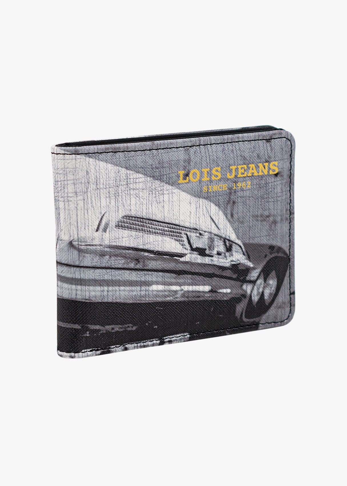 Cartera Polipiel coche retro logo frontal negro