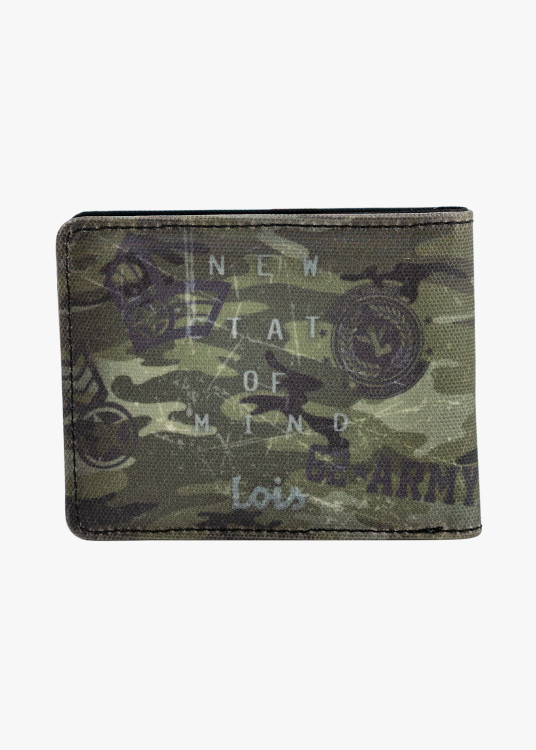 Cartera De Lona Resistente estampado camuflaje ARMY verde