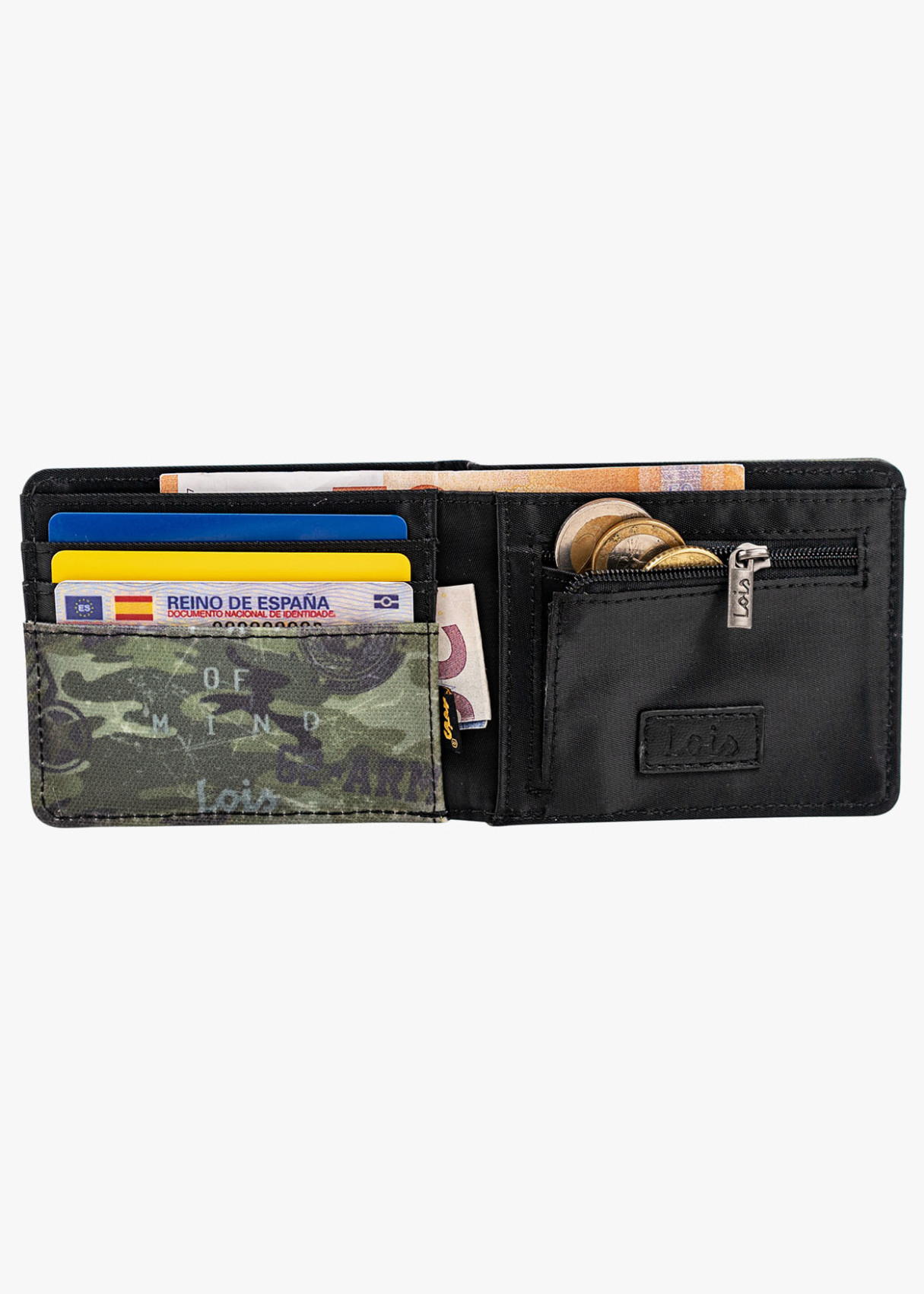 Cartera De Lona Resistente estampado camuflaje ARMY verde