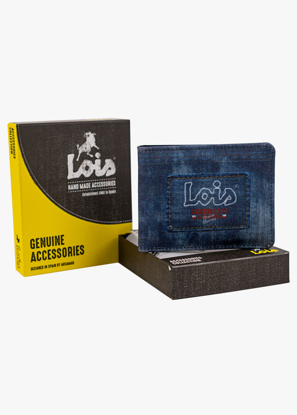 Cartera De Lona resistente estampado denim azul