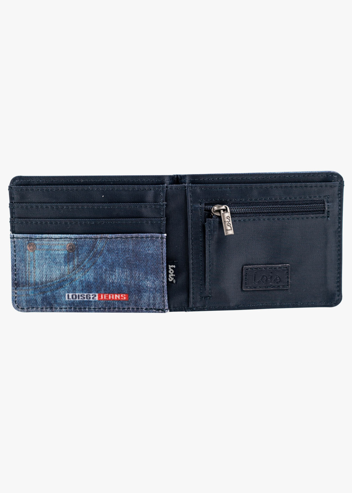 Cartera De Lona resistente estampado denim azul