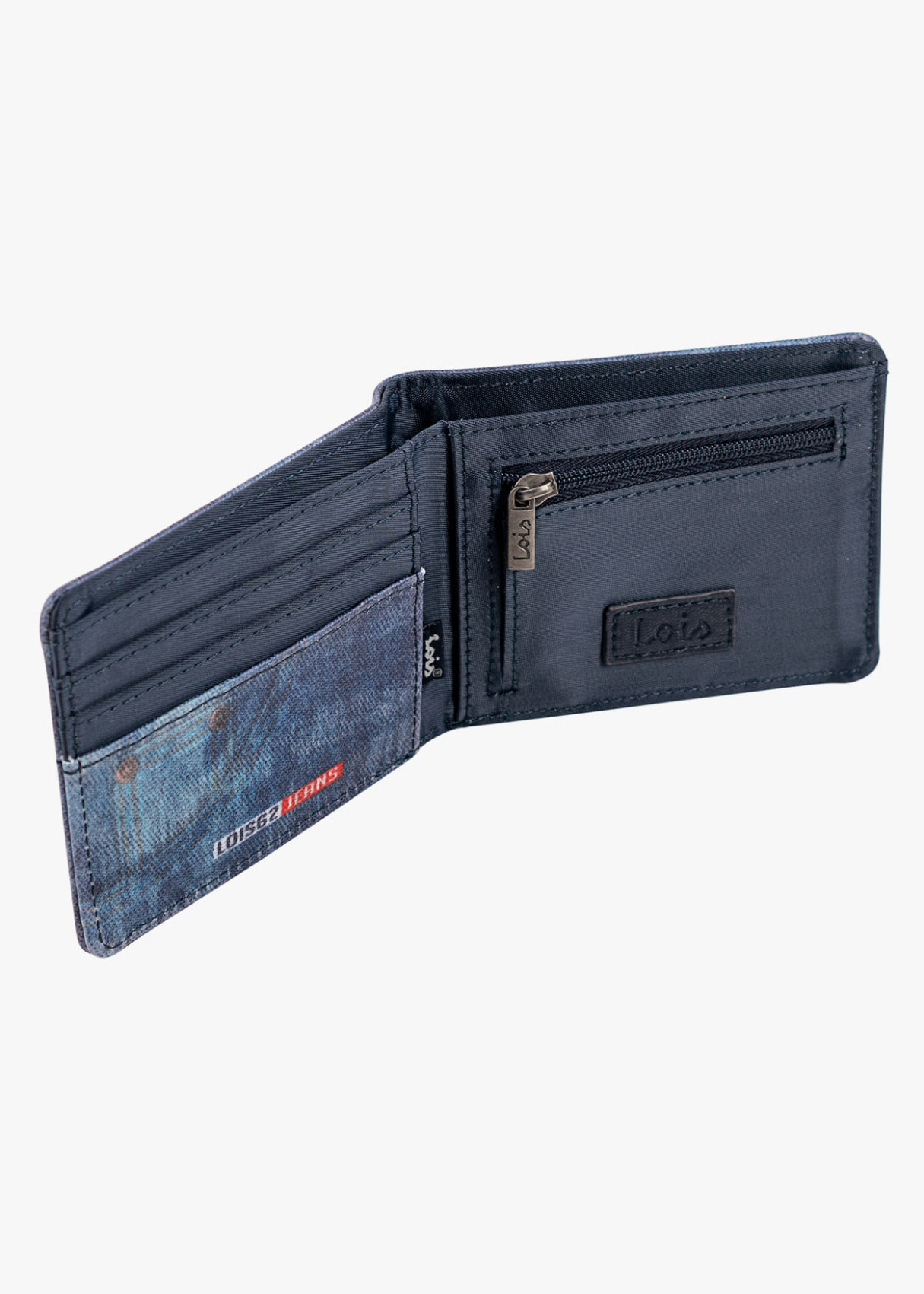 Cartera De Lona resistente estampado denim azul