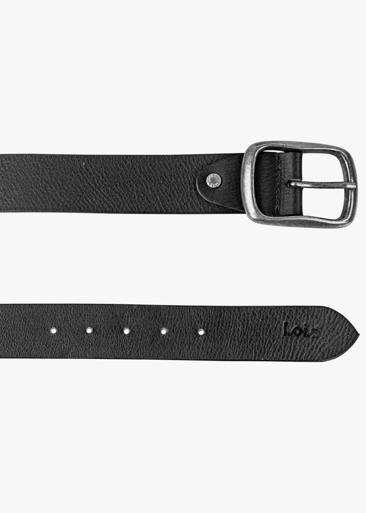 Cinturón De Cuero Hebilla grande ajustable logo negro