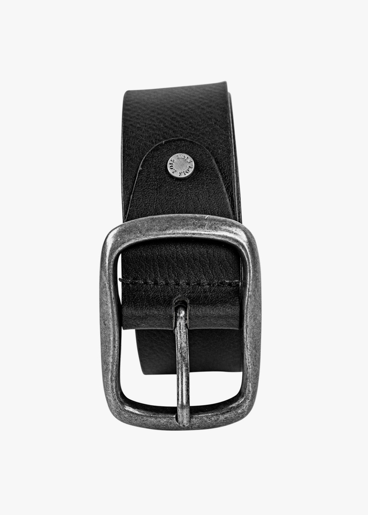 Cinturón De Cuero Hebilla grande ajustable logo negro