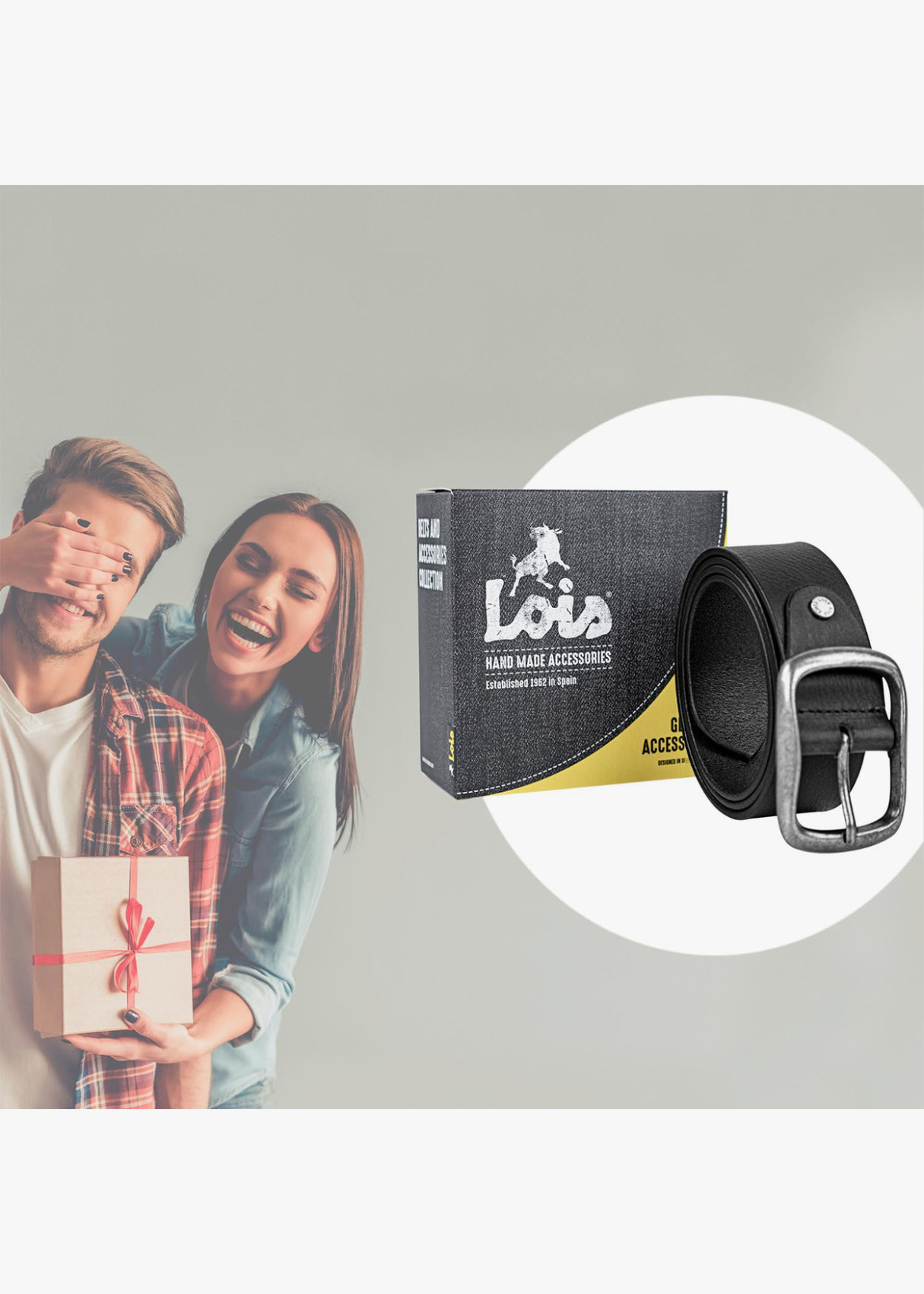 Cinturón De Cuero Hebilla grande ajustable logo negro