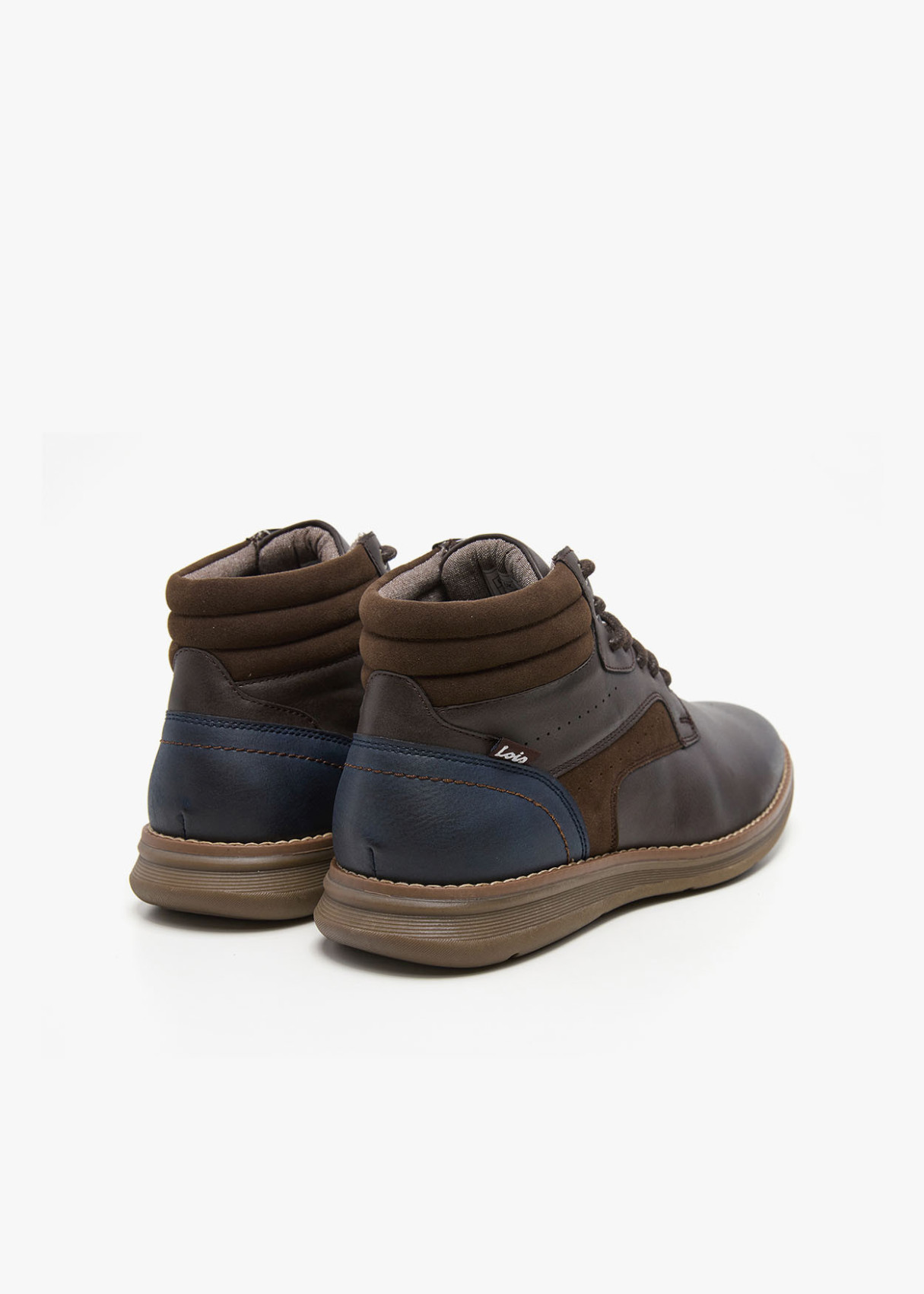Botines casual cordonera collarín acolchado marrón