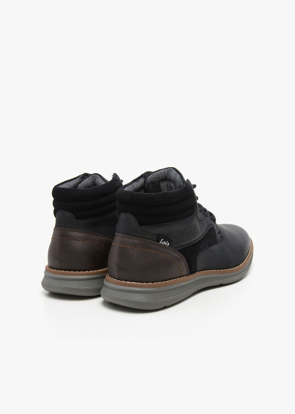 Botines casual cordonera collarín acolchado negro