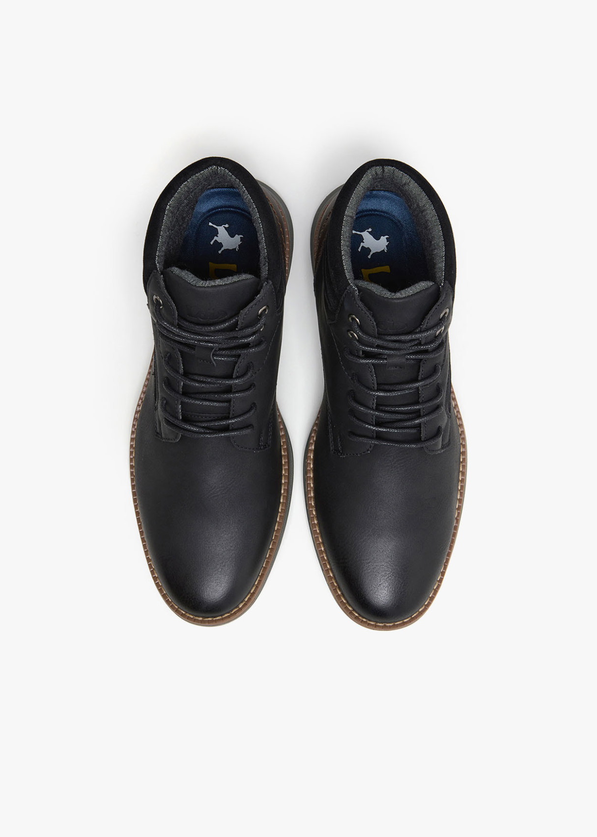 Botines casual cordonera collarín acolchado negro