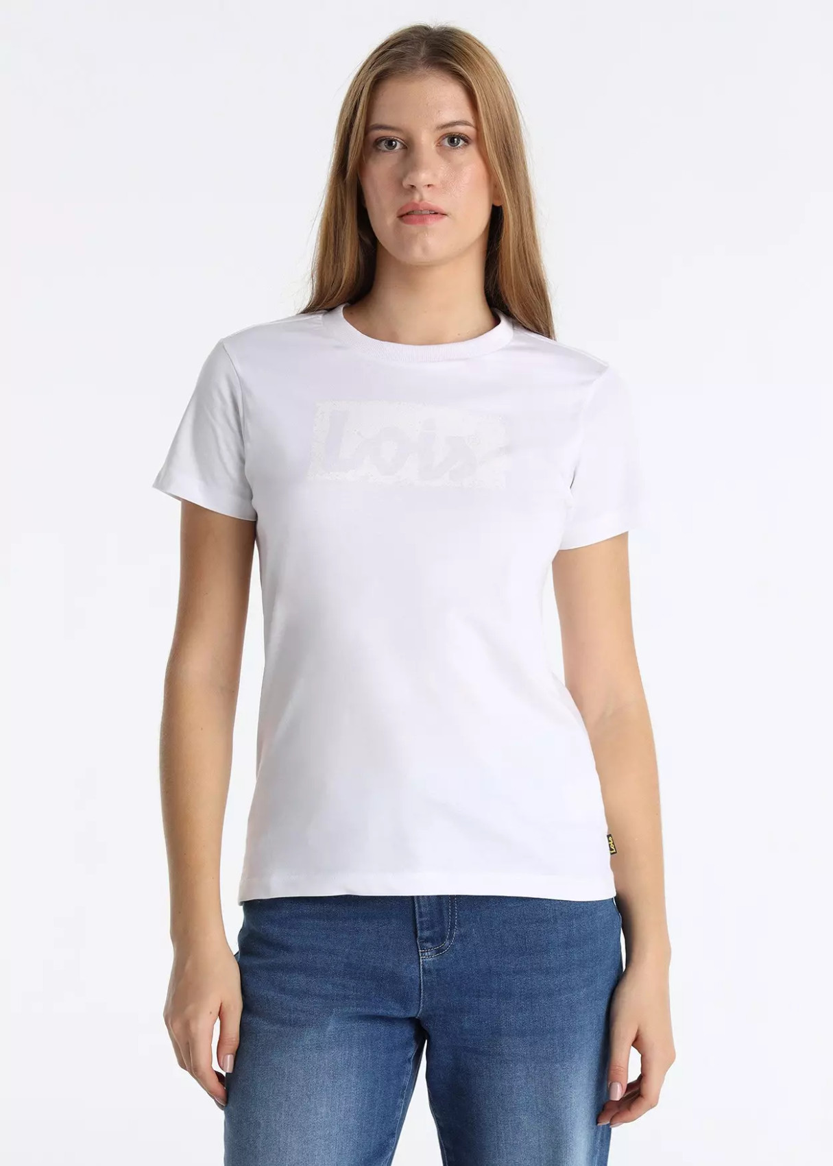 Camiseta Básica Brand Manga Corta Cuello Caja Blanco