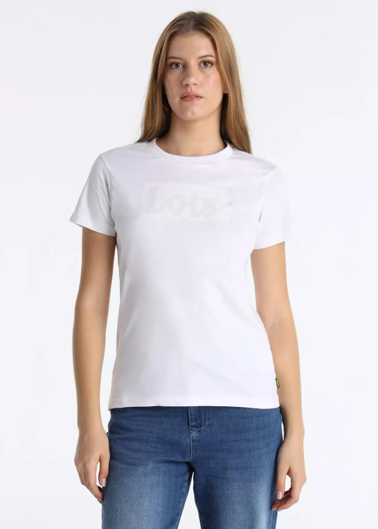 Camiseta Básica Brand Manga Corta Cuello Caja Blanco