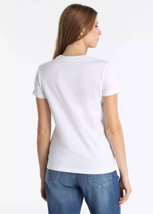 Camiseta Básica Brand Manga Corta Cuello Caja Blanco