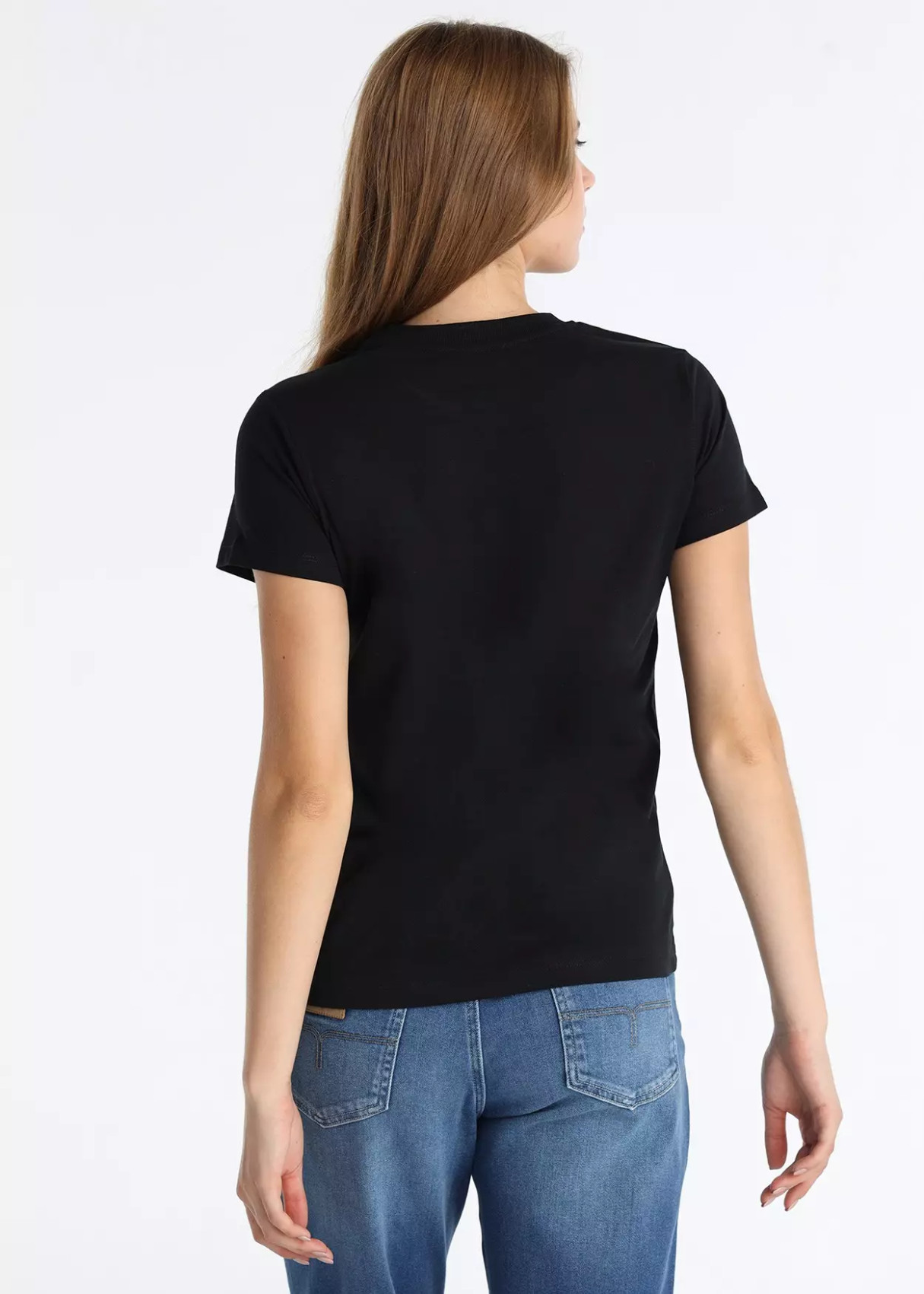 Camiseta Básica Brand Manga Corta Cuello Caja negro