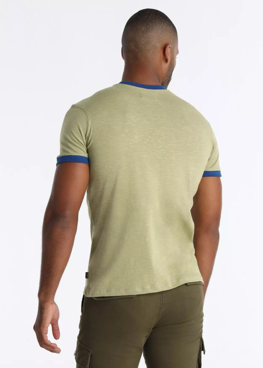 Camiseta de Manga Corta Cuello Redondo Gráfica Toro Contraste Verde