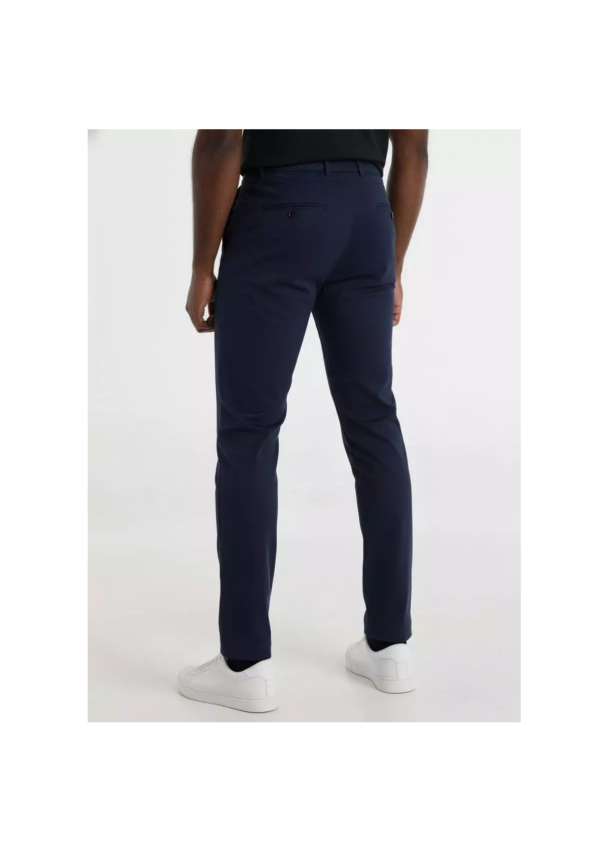 Pantalon Chino Twill Regular Fit Tiro Medio azul