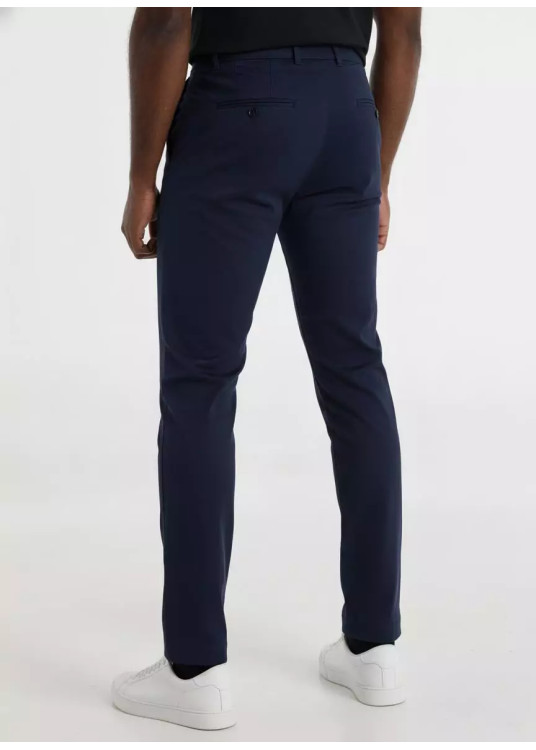 Pantalon Chino Twill Regular Fit Tiro Medio azul