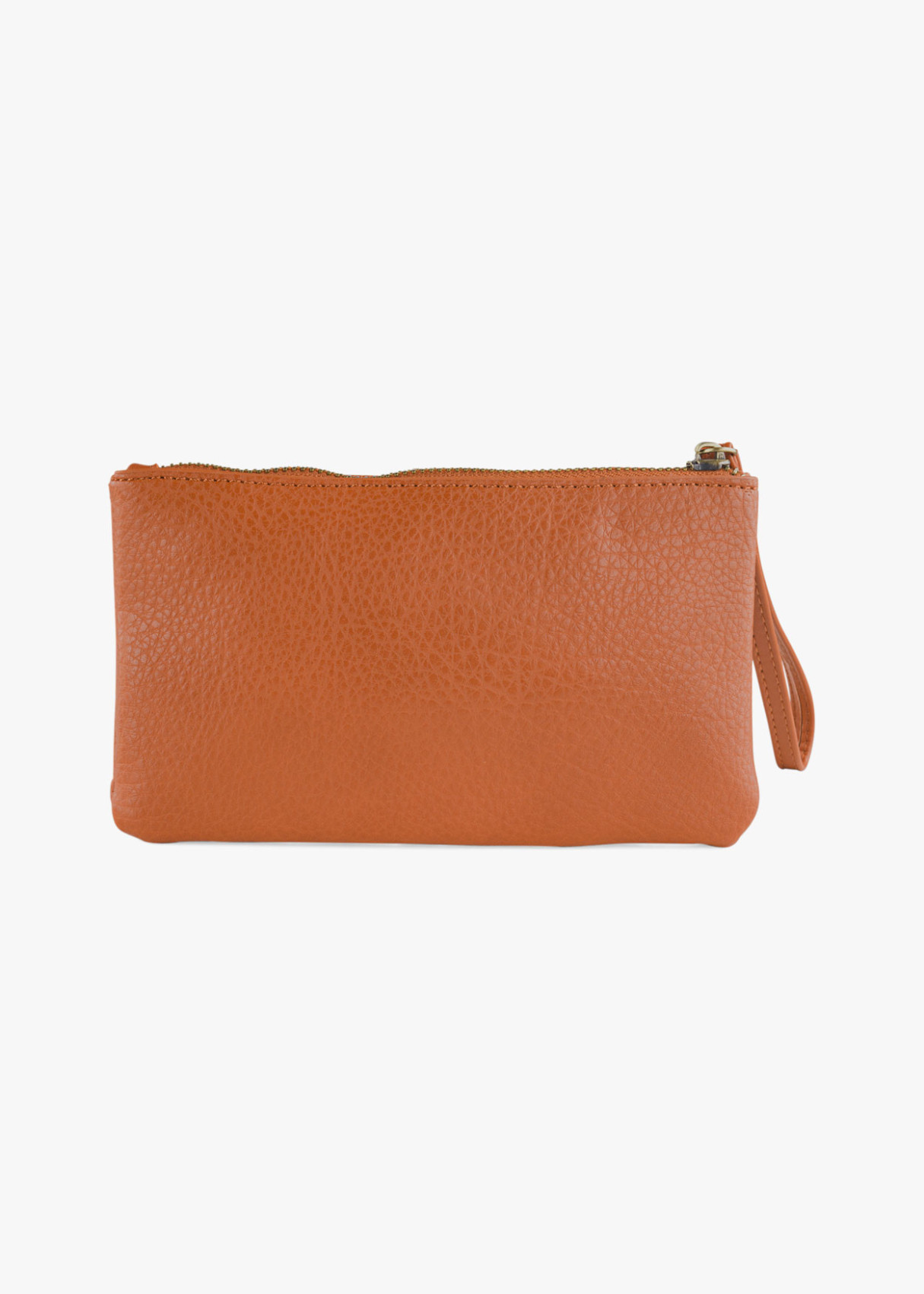 Bolso de mano con compartimentos y cremallera  cuero