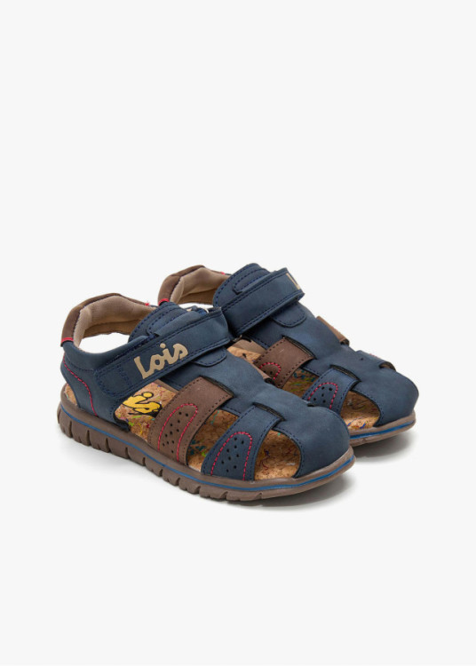 Sandalias Casual Nobuck Puntera Cubierta azul