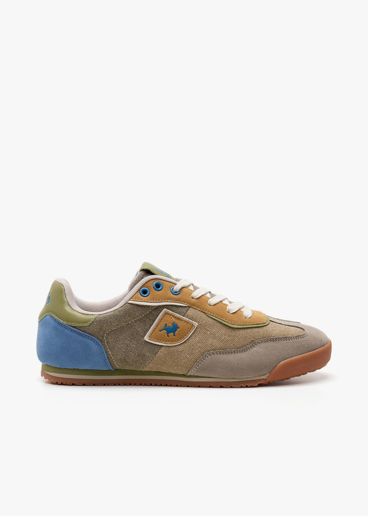 Bambas retro casual estilo Runner plana beige