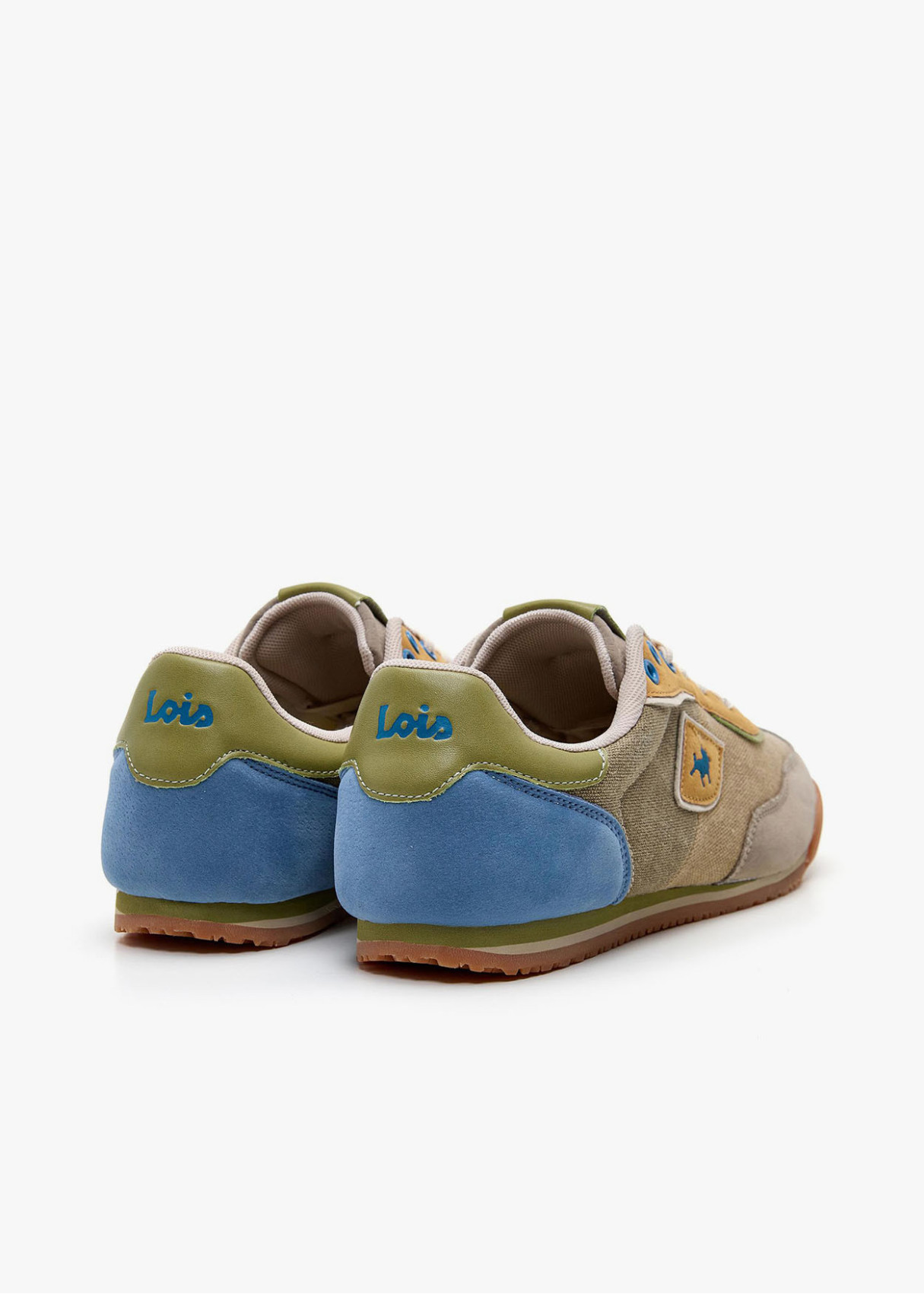 Bambas retro casual estilo Runner plana beige