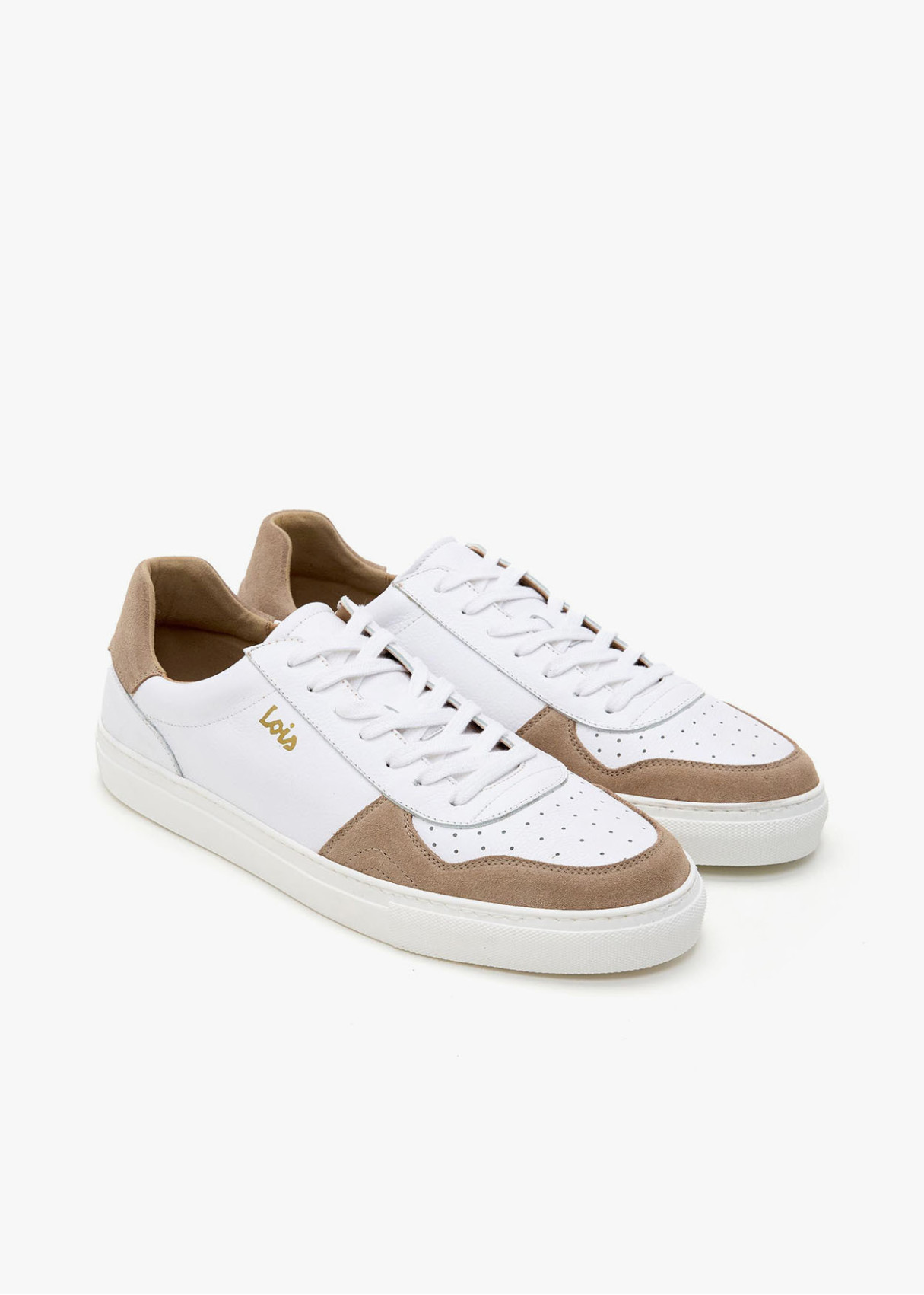 Bambas tipo Basquet Casual piel combinada blanca