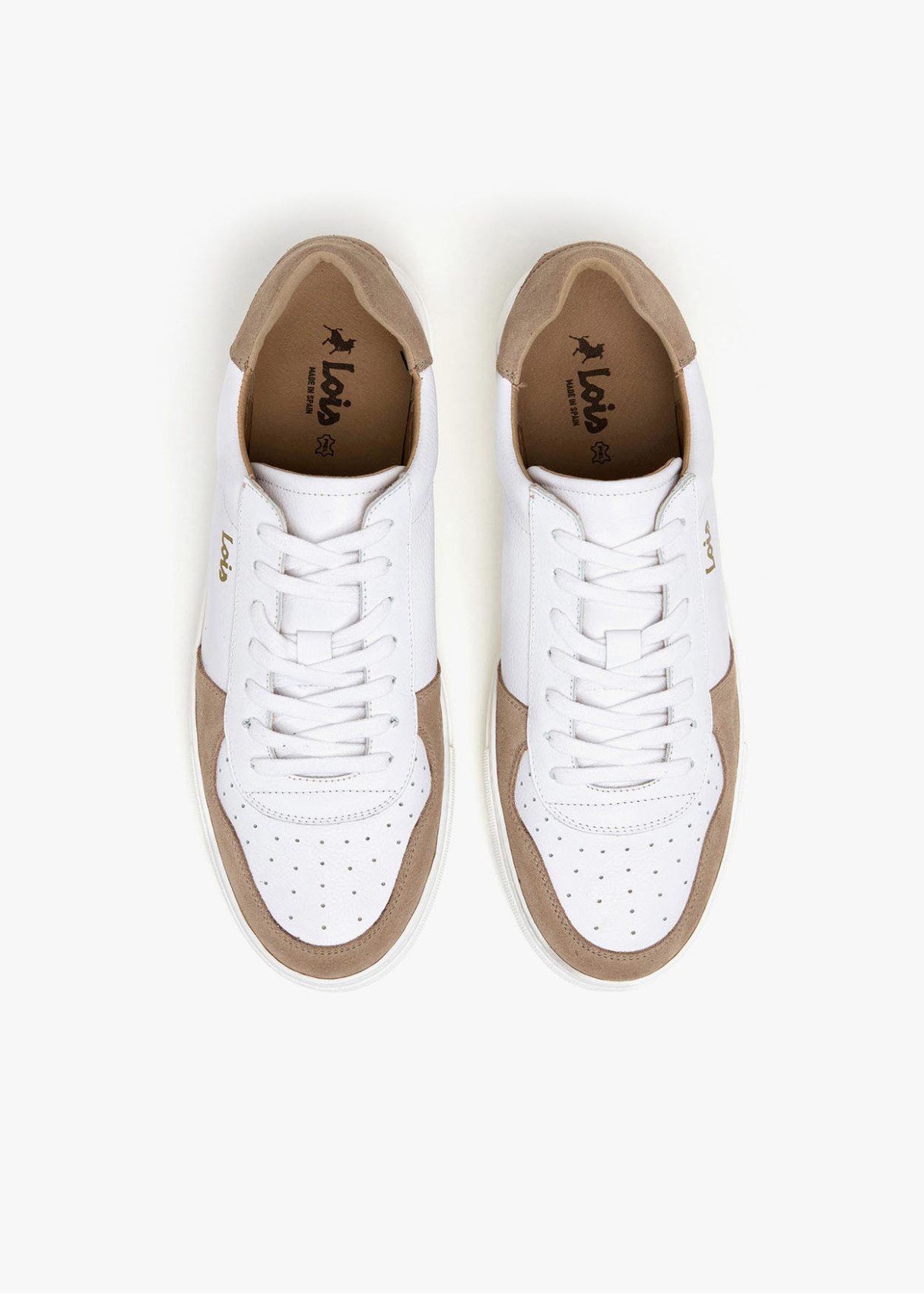 Bambas tipo Basquet Casual piel combinada blanca