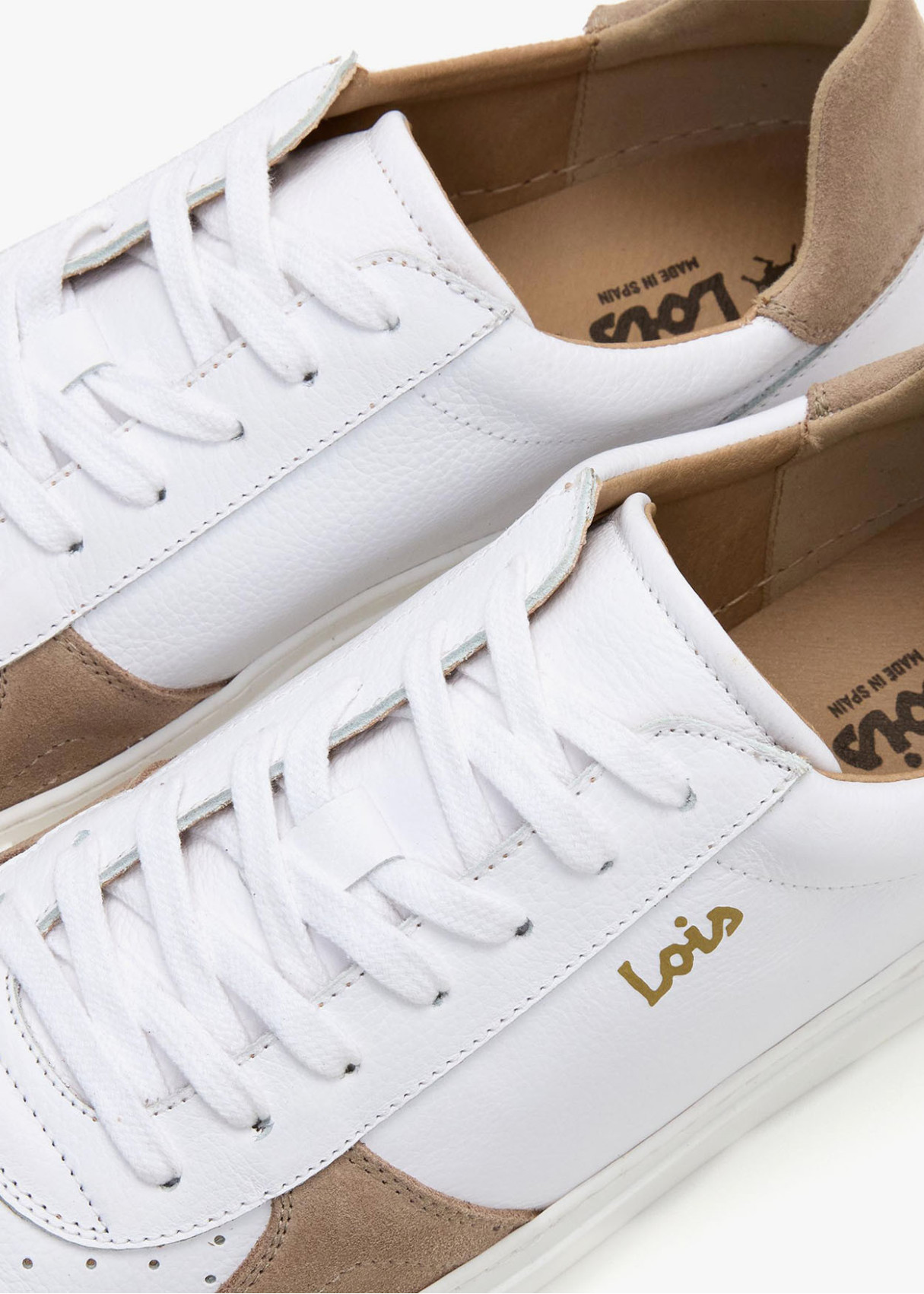 Bambas tipo Basquet Casual piel combinada blanca