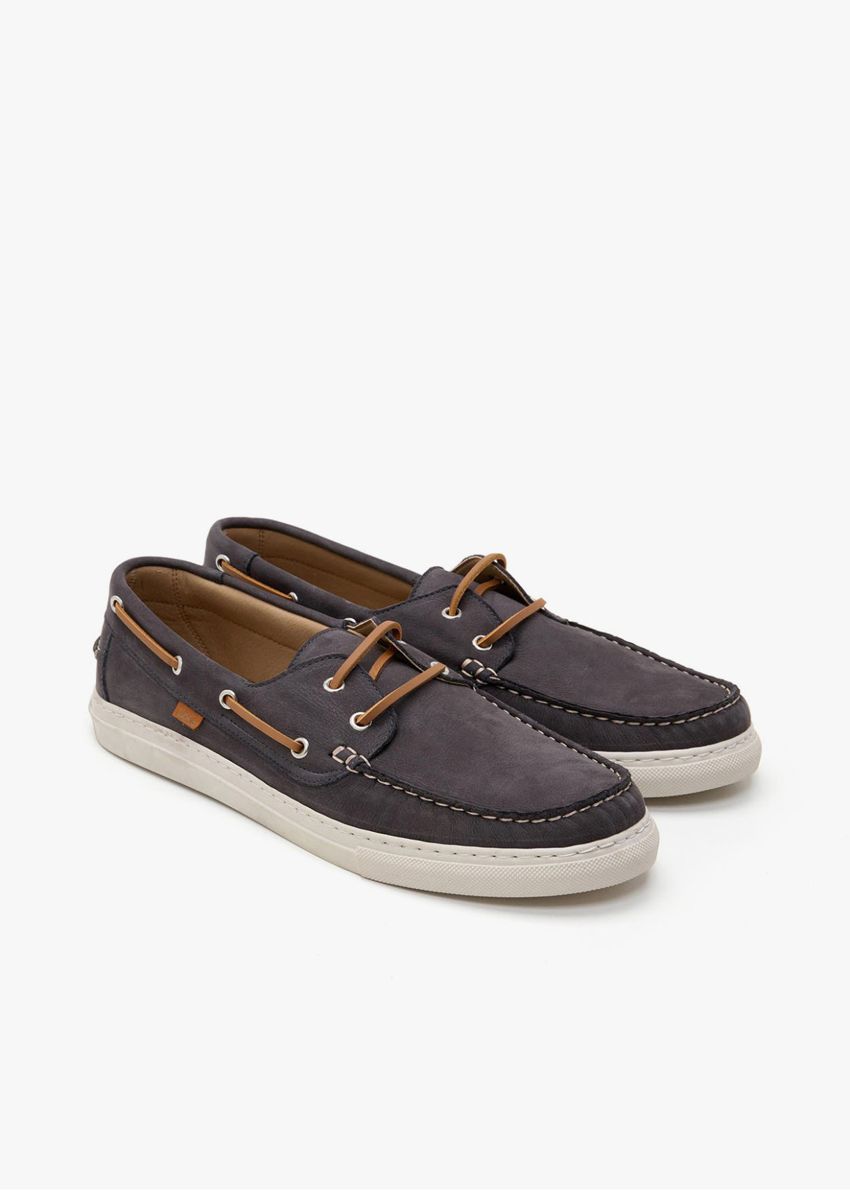 Náuticos Piel Nobuck Con cordones azul marino