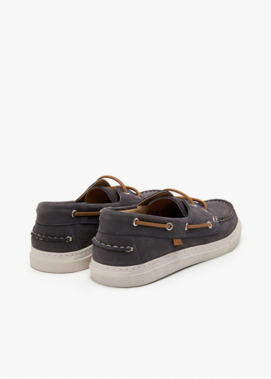 Náuticos Piel Nobuck Con cordones azul marino